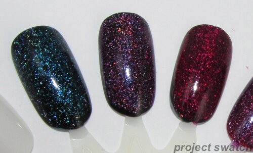 LA Girl Holos - layered over black LA Girl Layered Holo Swatch