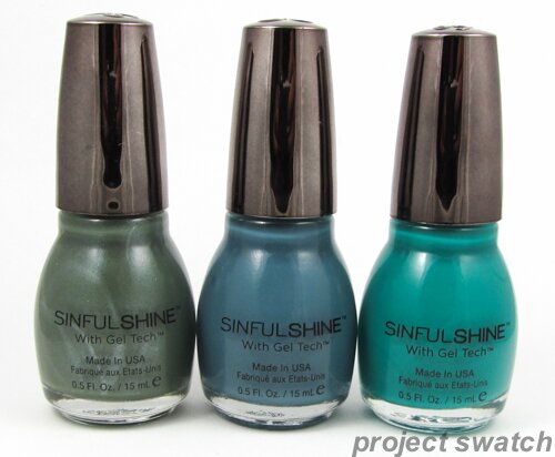 Manhunt // Blue Suede Shoes // My Kryptonite Sinful Colors Shine with Gel Tech Manhunt // Blue Suede Shoes // My Kryptonite