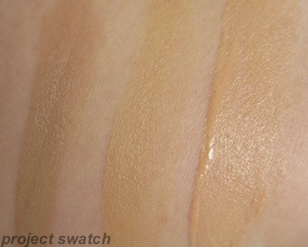 Foundation Swatches: Armani 7, MAC C3, MAC N3