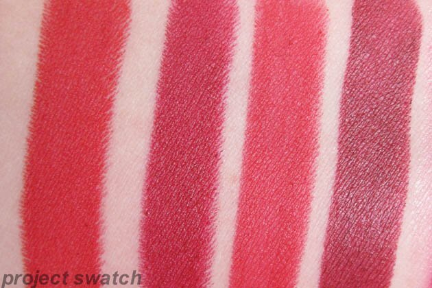 Illamasqua Encounter MAC Deeply Adored NARS Vesuvio MAC Unknown Pleasures swatches, comparison