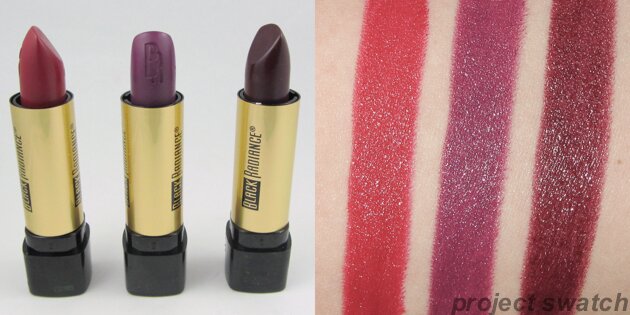 Black Radiance Lipstick Swatches - Eldorado Red Plum Orchid Panther