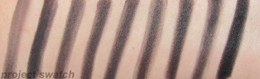 best matte black eyeshadow - comparison swatches