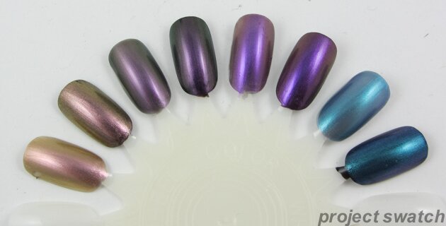 Revlon Chroma Chameleon Swatches - Pink Quartz Amethyst Tanzanite Aquamarine
