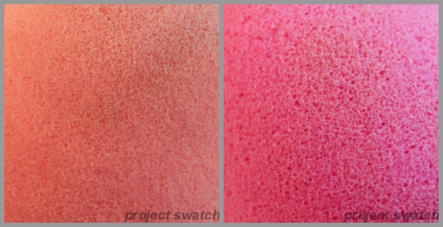 Real Techniques sponge vs Beautyblender - macro