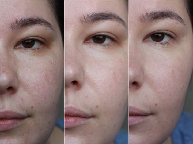 no makeup // foundation only // foundation & concealer