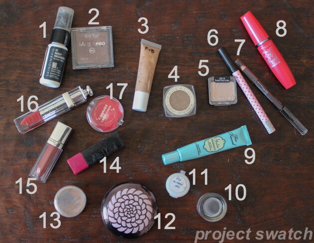 travel makeup bag - numbered